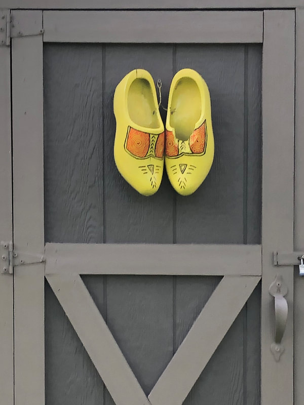 Yellow wooden shoes